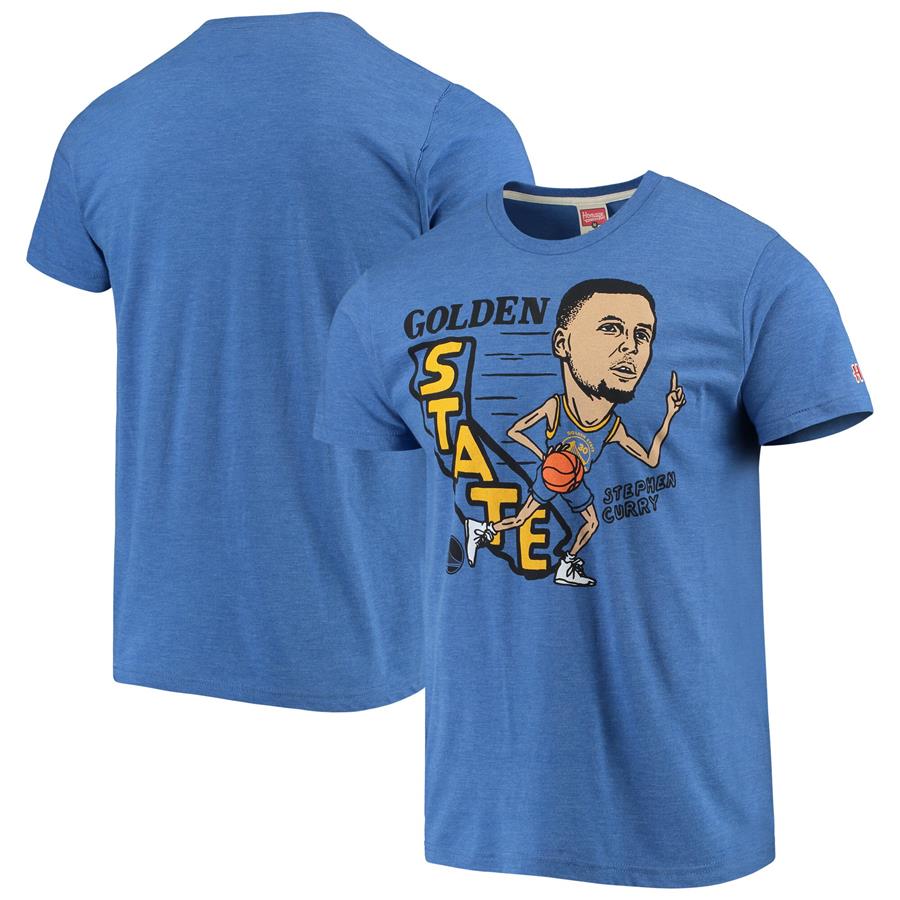 Stephen Curry Golden State Warriors Caricature Tri-Blend T-Shirt - Royal