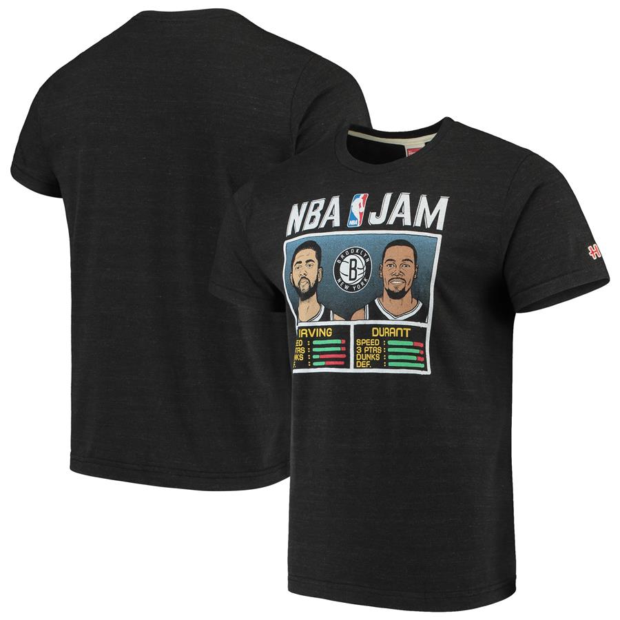 Kevin Durant & Kyrie Irving Brooklyn Nets NBA Jam T-Shirt - Charcoal