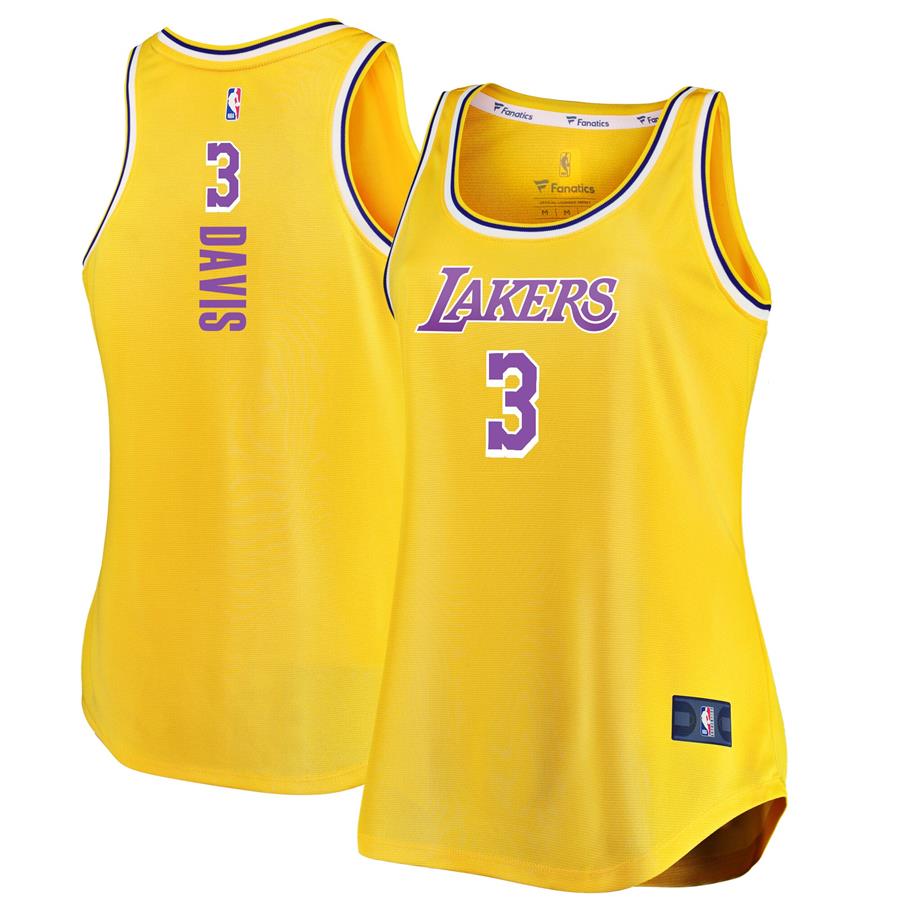 Anthony Davis Los Angeles Lakers Fanatics Branded Women's Fast Break Player Movement Jersey Tank Top - Gold