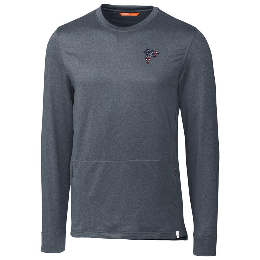 Atlanta Falcons Cutter & Buck Americana Jackson French Terry Pullover Sweatshirt - Heather Navy