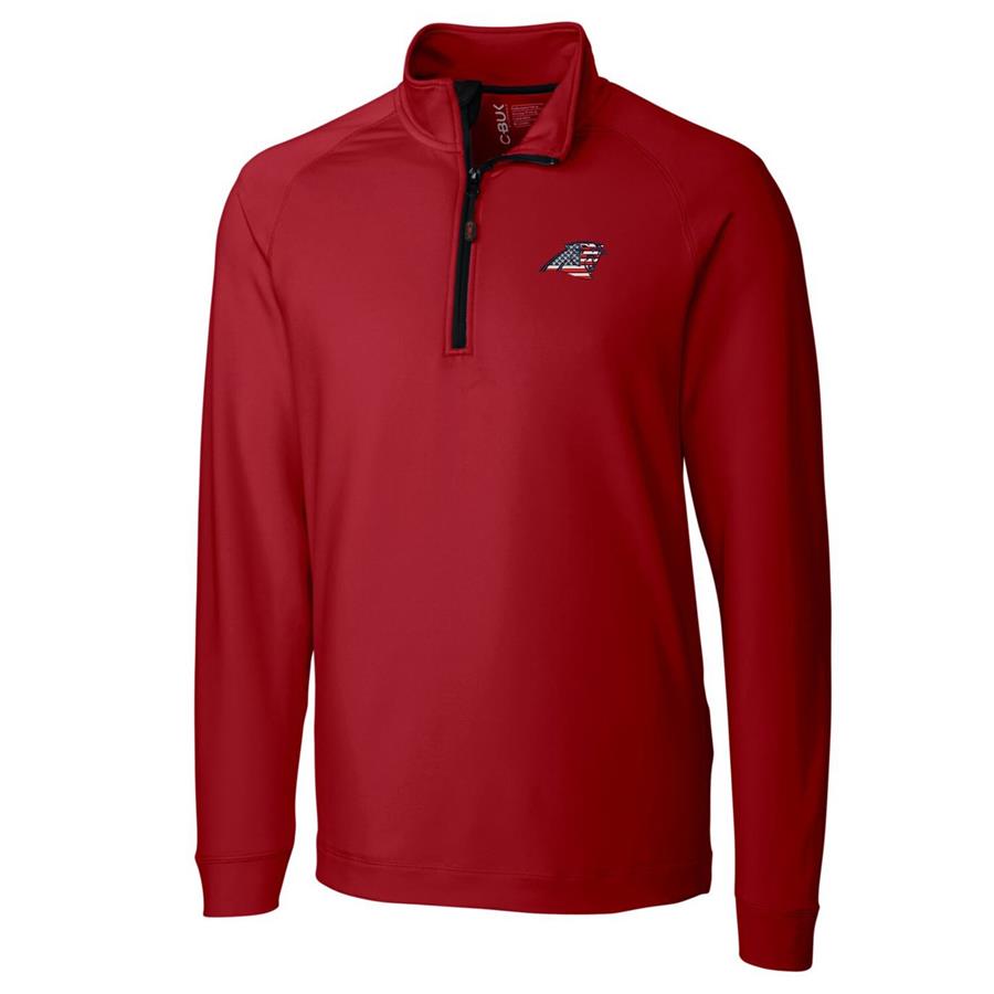 Carolina Panthers Cutter & Buck Americana Jackson Knit Quarter-Zip Pullover Jacket - Red
