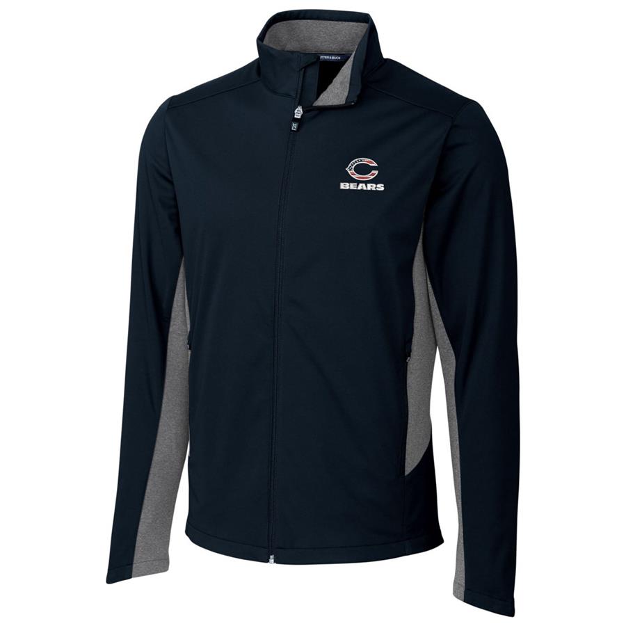 Chicago Bears Cutter & Buck Americana Navigate Softshell Full-Zip Jacket - Navy