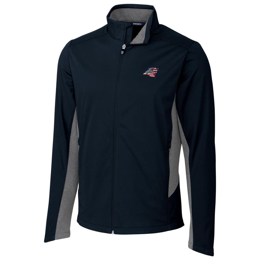 Carolina Panthers Cutter & Buck Americana Navigate Softshell Full-Zip Jacket - Navy