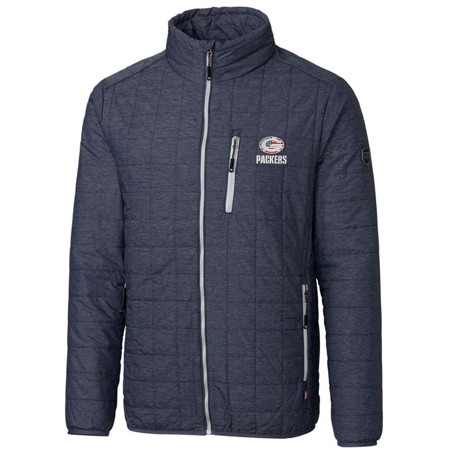Green Bay Packers Cutter & Buck Americana Rainier Full-Zip Jacket - Navy
