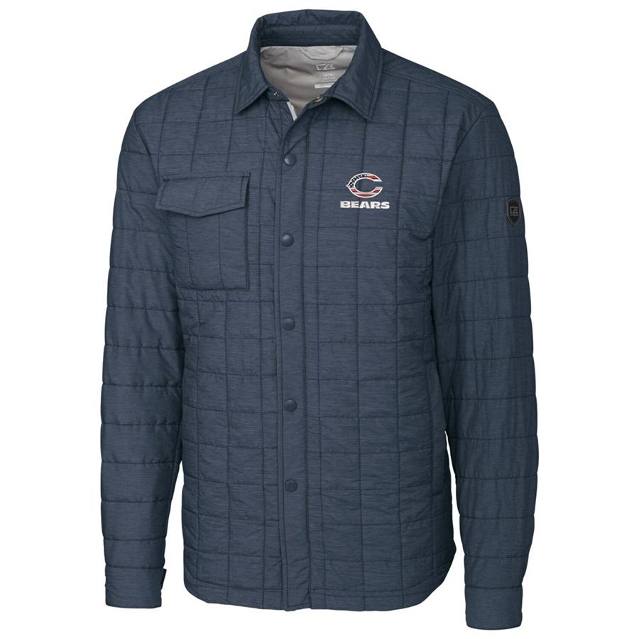 Chicago Bears Cutter & Buck Americana Rainier Full-Snap Shirt Jacket - Navy