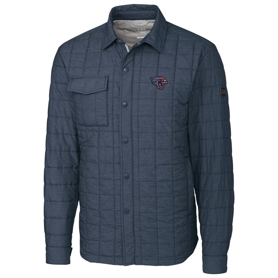 Jacksonville Jaguars Cutter & Buck Americana Rainier Full-Snap Shirt Jacket - Navy