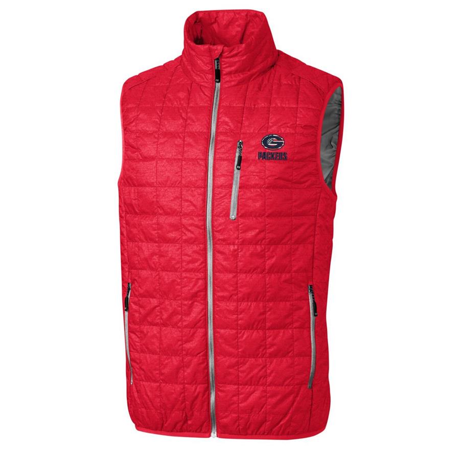 Green Bay Packers Cutter & Buck Americana Rainier Full-Zip Vest - Red