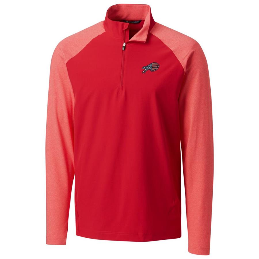 Buffalo Bills Cutter & Buck Americana Response Hybrid Quarter-Zip Jacket - Red