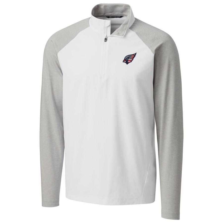 Arizona Cardinals Cutter & Buck Americana Response Hybrid Quarter-Zip Jacket - White