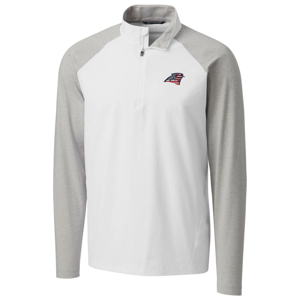 Carolina Panthers Cutter & Buck Americana Response Hybrid Quarter-Zip Jacket - White