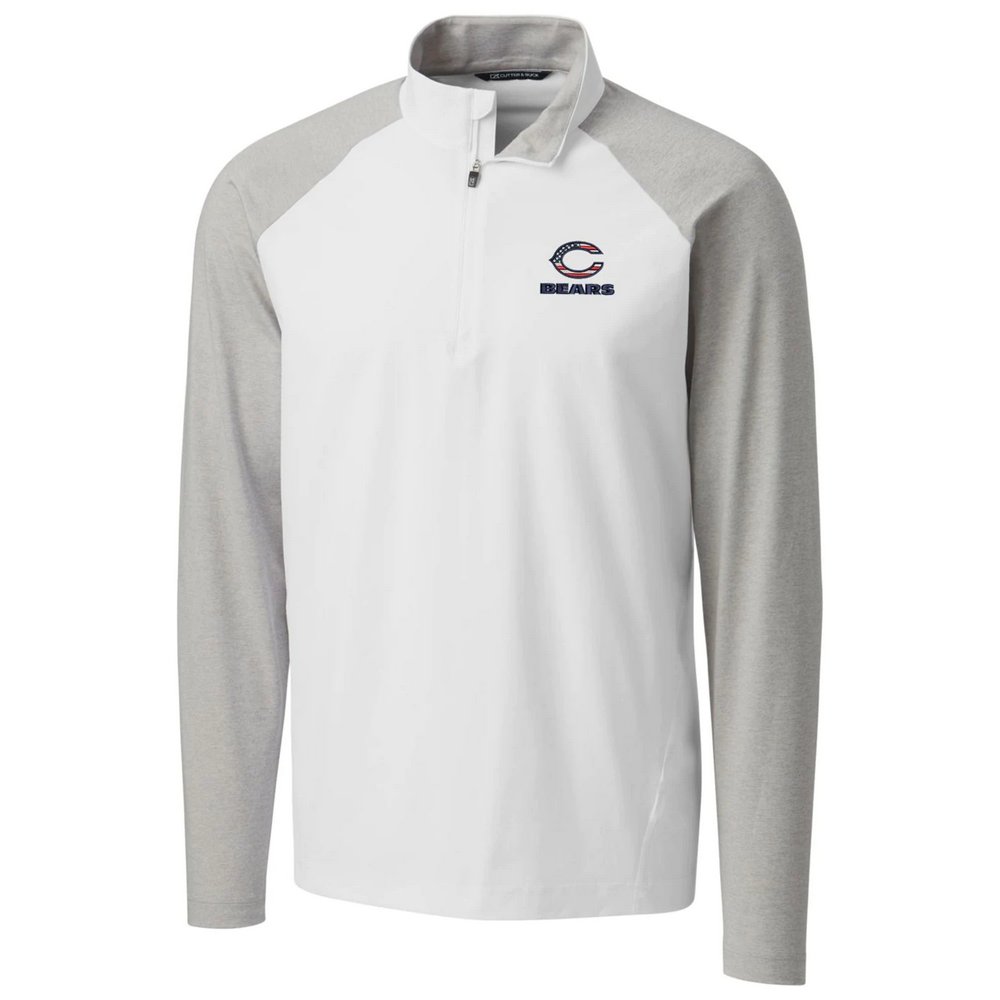 Chicago Bears Cutter & Buck Americana Response Hybrid Quarter-Zip Jacket - White