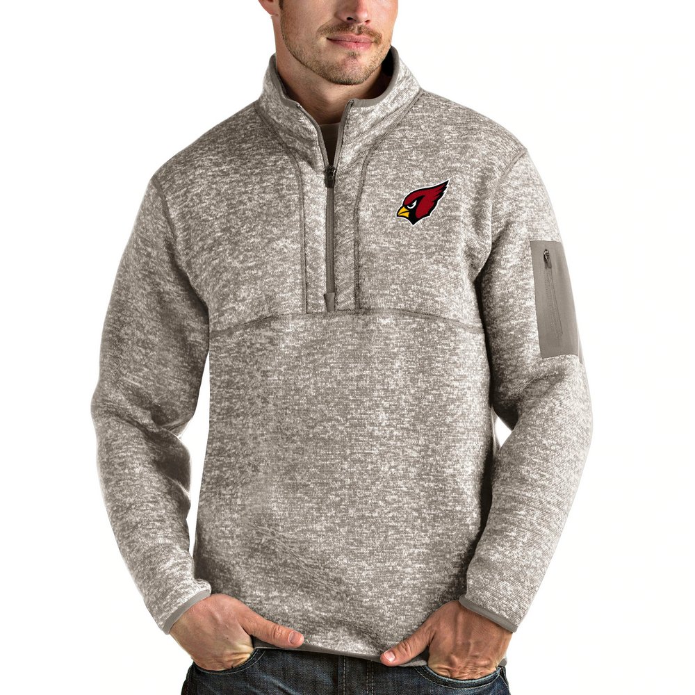 Arizona Cardinals Antigua Fortune Quarter-Zip Pullover Jacket - Oatmeal