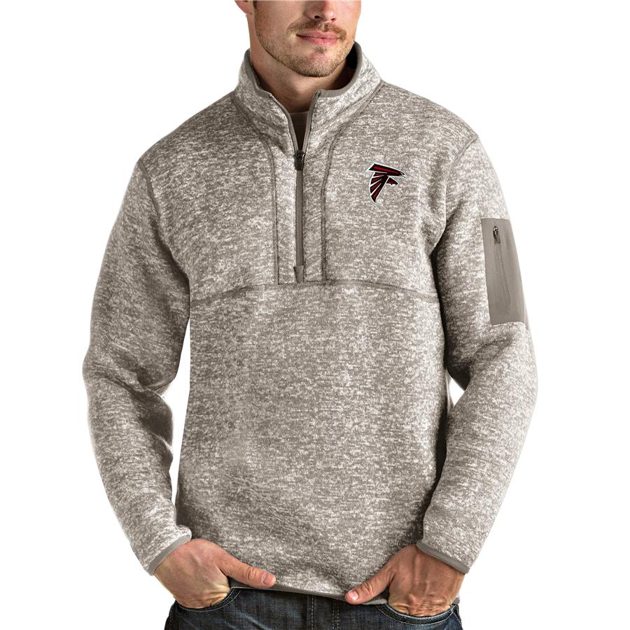 Atlanta Falcons Antigua Fortune Quarter-Zip Pullover Jacket - Oatmeal