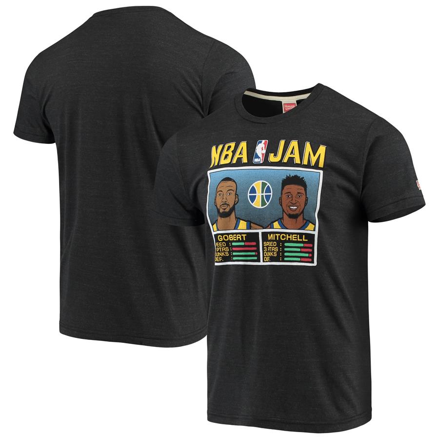 Donovan Mitchell & Rudy Gobert Utah Jazz NBA Jam T-Shirt - Charcoal