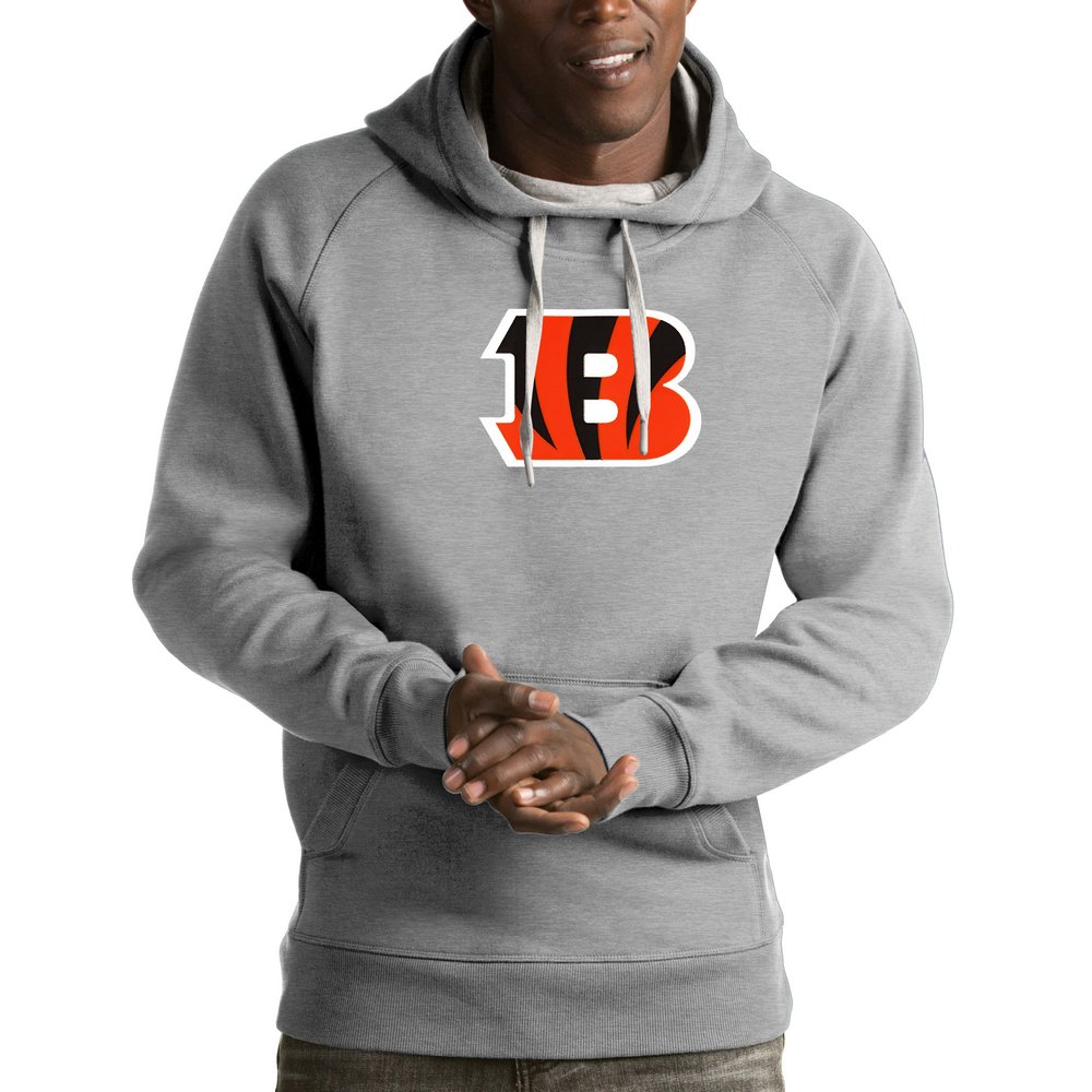 Cincinnati Bengals Antigua Victory Pullover Hoodie - Heather Gray