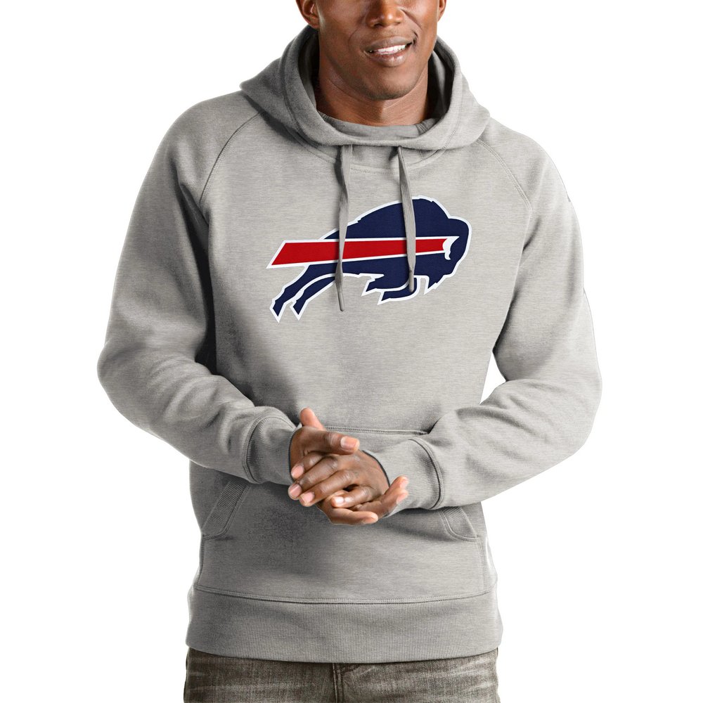 Buffalo Bills Antigua Victory Pullover Hoodie - Heathered Gray