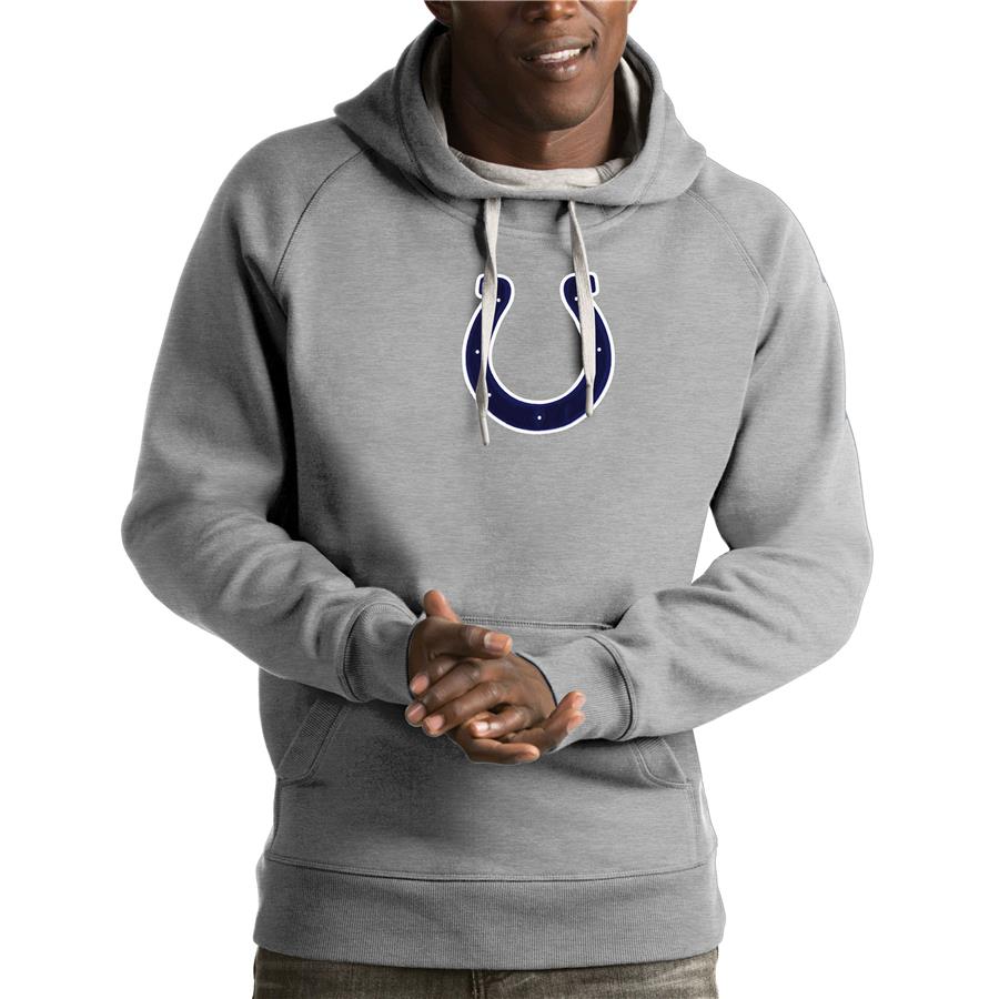 Indianapolis Colts Antigua Victory Pullover Hoodie - Heather Gray