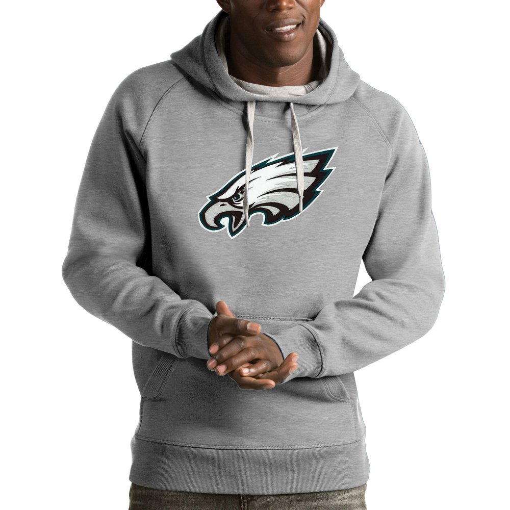 Philadelphia Eagles Antigua Victory Pullover Hoodie - Heather Gray