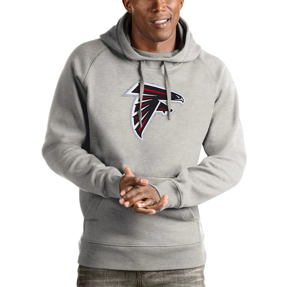 Atlanta Falcons Antigua Victory Pullover Hoodie - Heather Gray