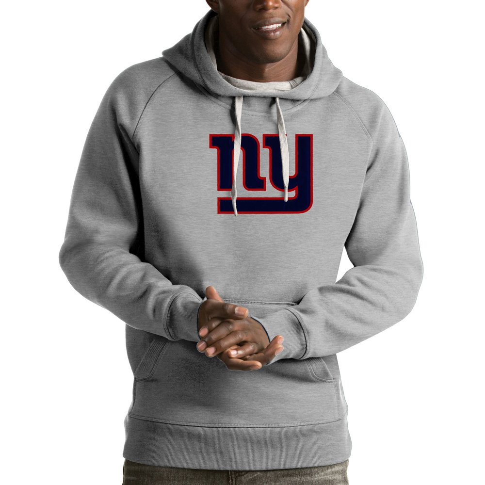 New York Giants Antigua Victory Pullover Hoodie - Heather Gray