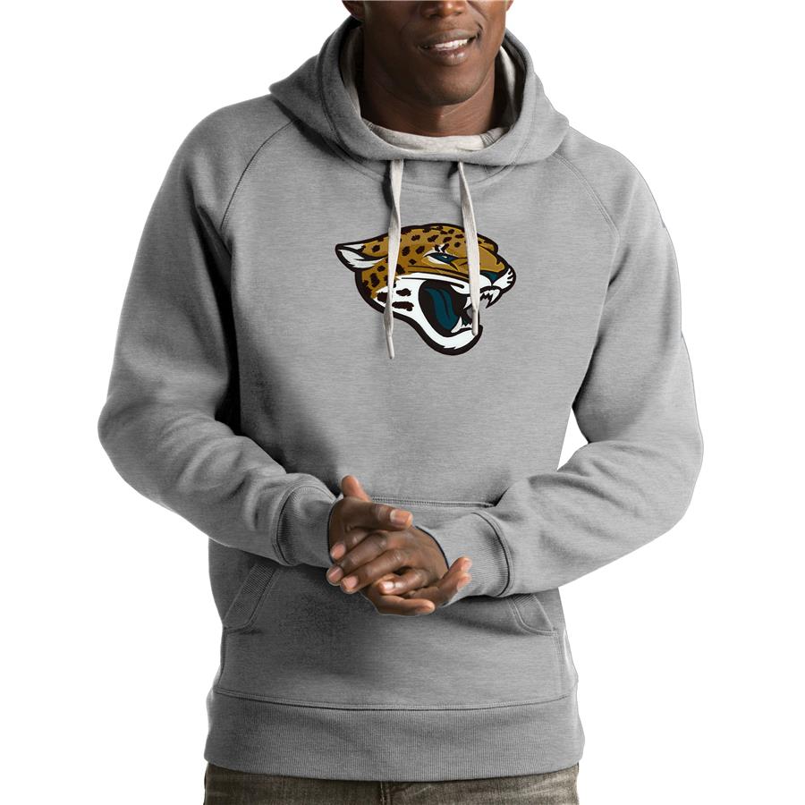 Jacksonville Jaguars Antigua Victory Pullover Hoodie - Heather Gray