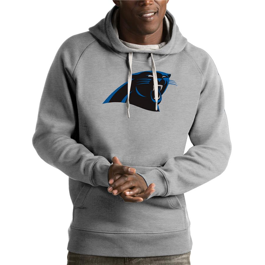 Carolina Panthers Antigua Victory Pullover Hoodie - Heather Gray