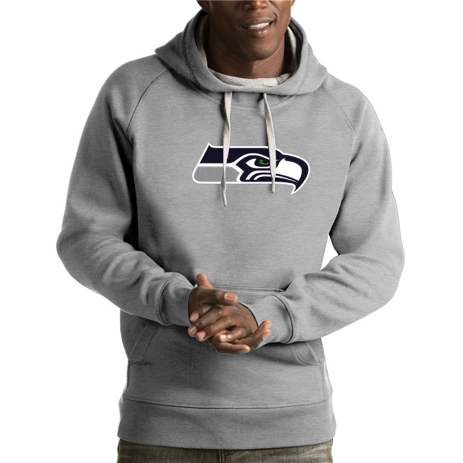 Seattle Seahawks Antigua Victory Pullover Hoodie - Heather Gray