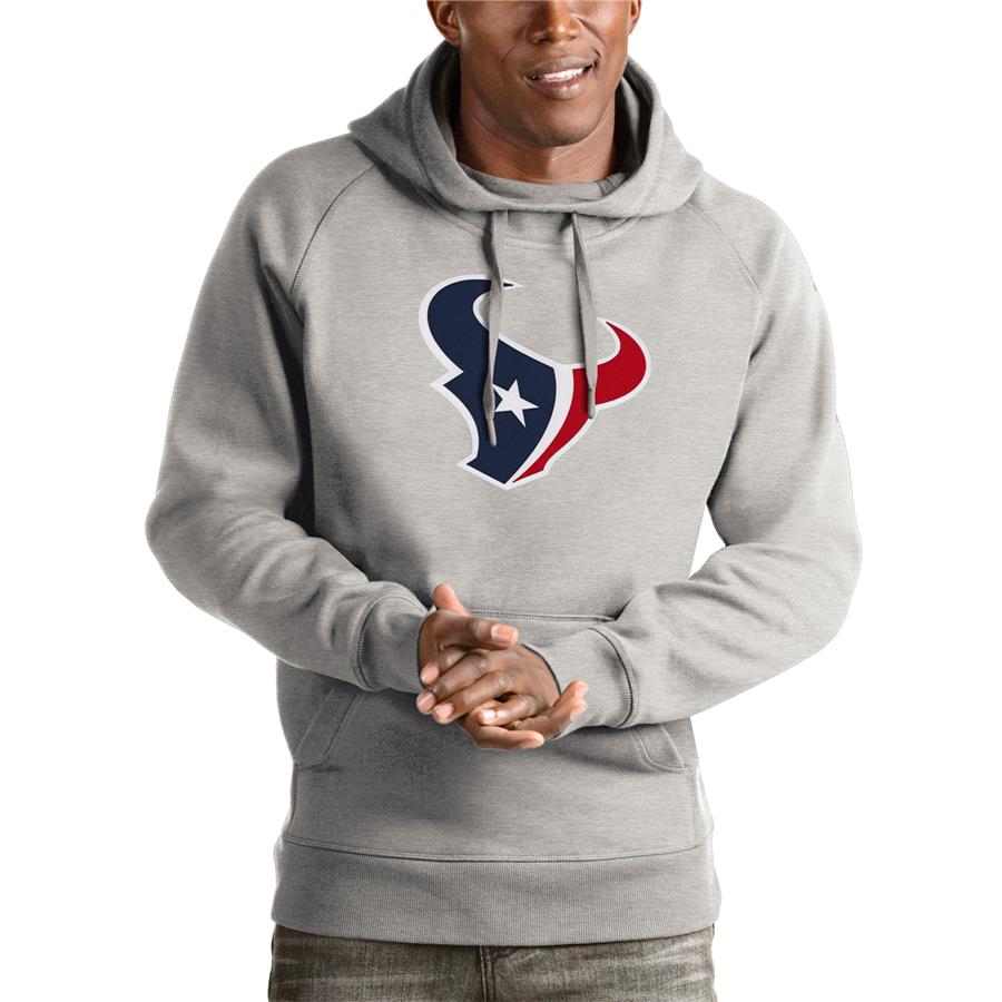 Houston Texans Antigua Victory Pullover Hoodie - Heather Gray