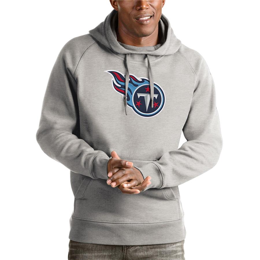 Tennessee Titans Antigua Victory Pullover Hoodie - Heather Gray