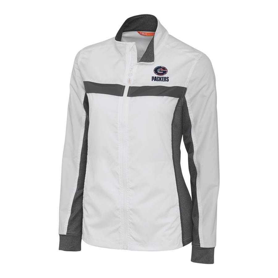 Green Bay Packers Cutter & Buck Women's Americana Swish Full-Zip Jacket - White