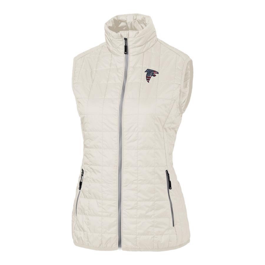 Atlanta Falcons Cutter & Buck Women's Americana Rainier Full-Zip Vest - White