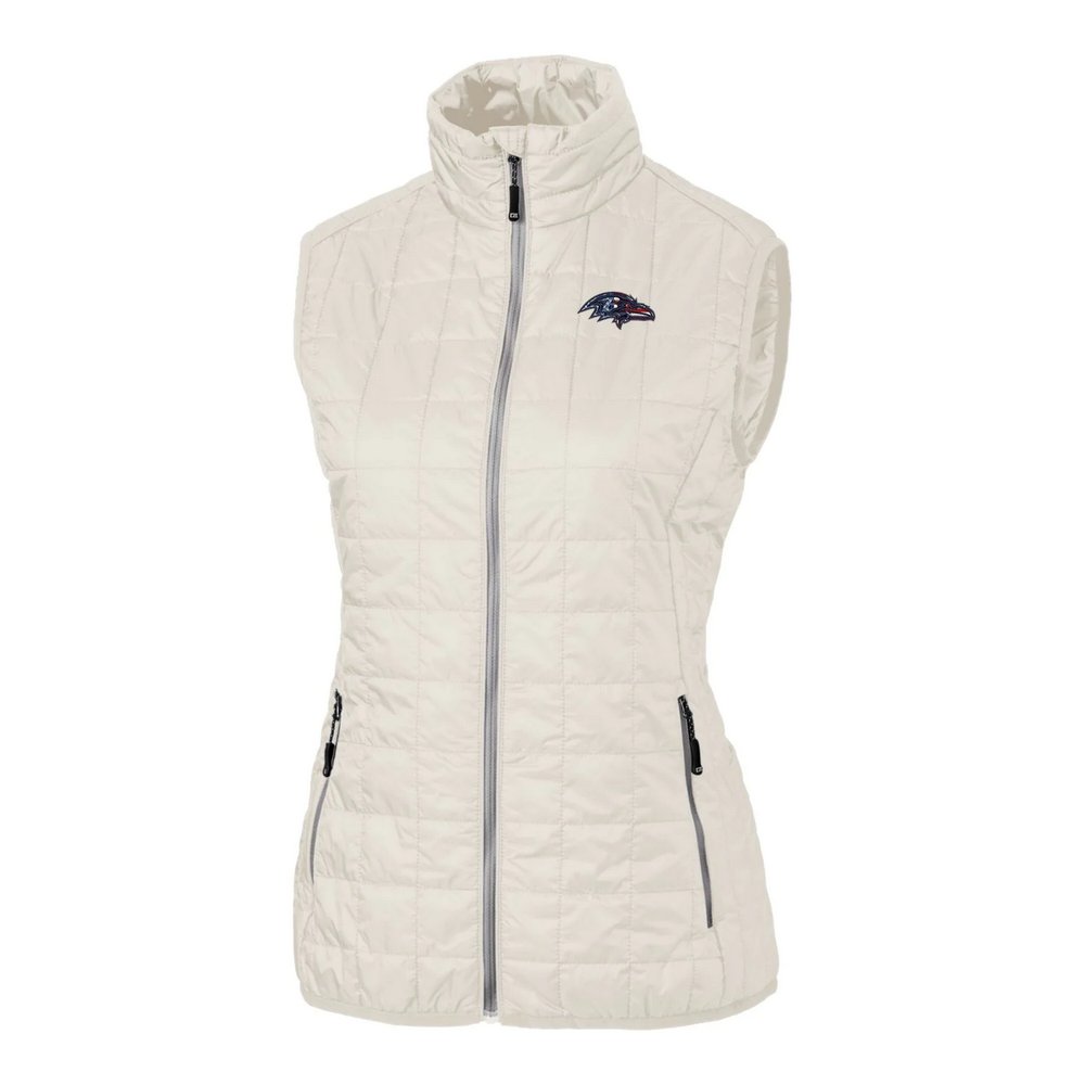 Baltimore Ravens Cutter & Buck Women's Americana Rainier Full-Zip Vest - White