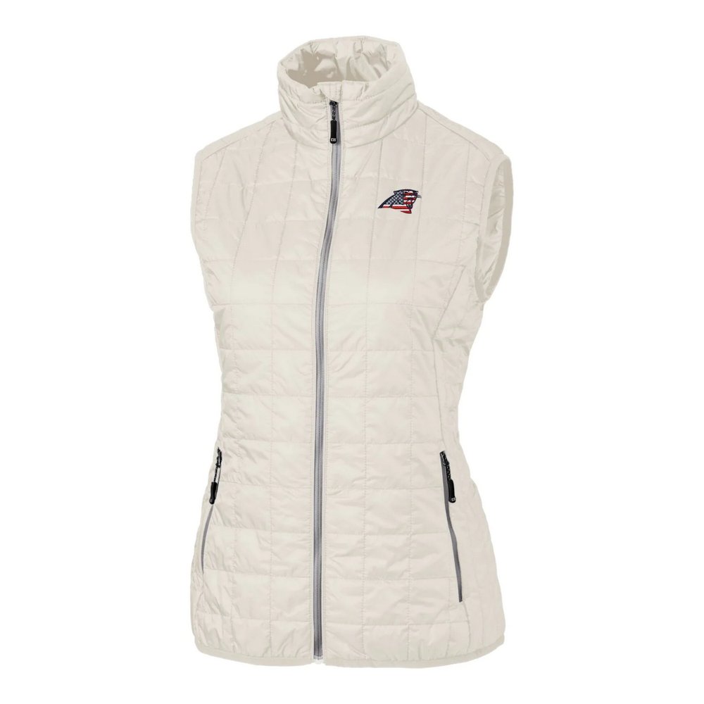 Carolina Panthers Cutter & Buck Women's Americana Rainier Full-Zip Vest - White