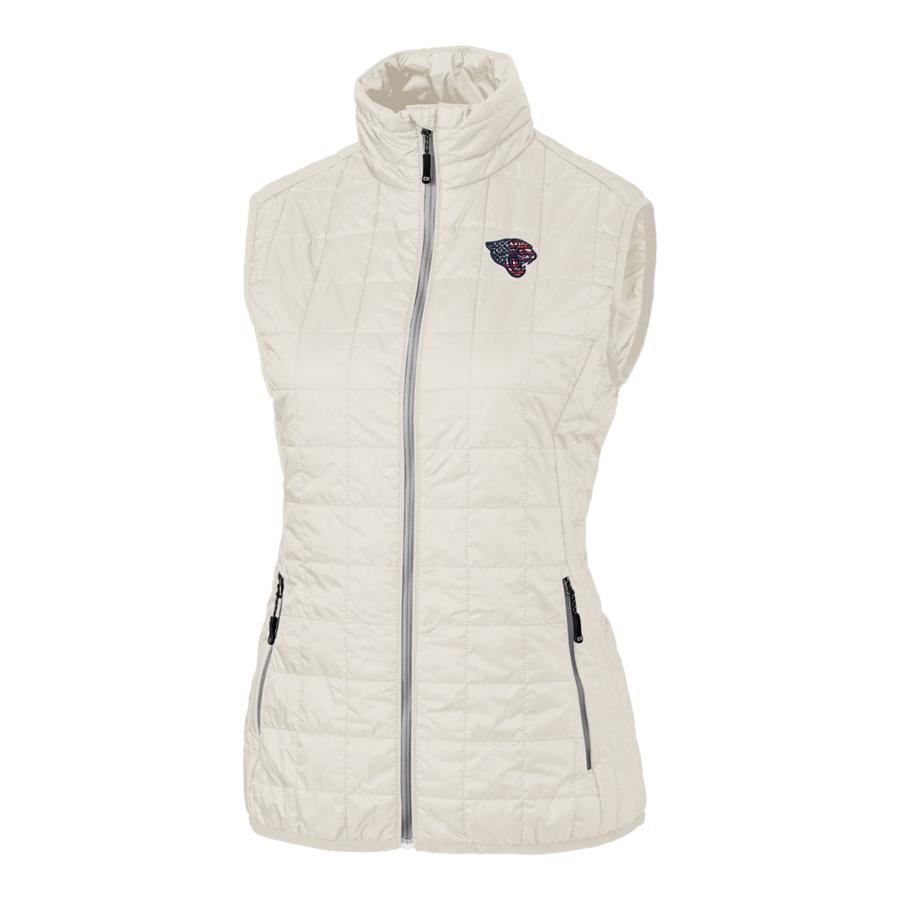 Jacksonville Jaguars Cutter & Buck Women's Americana Rainier Full-Zip Vest - White