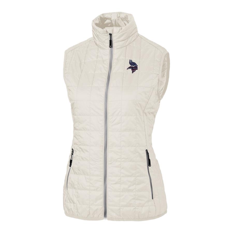 Minnesota Vikings Cutter & Buck Women's Americana Rainier Full-Zip Vest - White