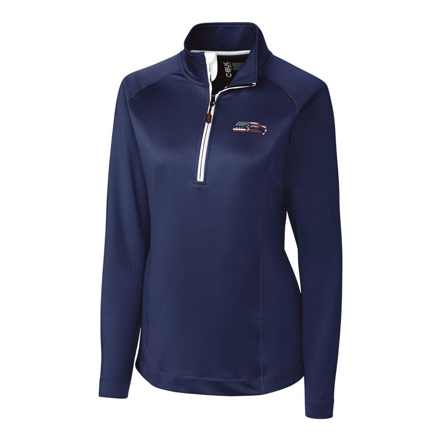 Женская куртка-анорак Seattle Seahawks Cutter & Buck Americana Jackson Half-Zip Overknit (тёмно-синий)
