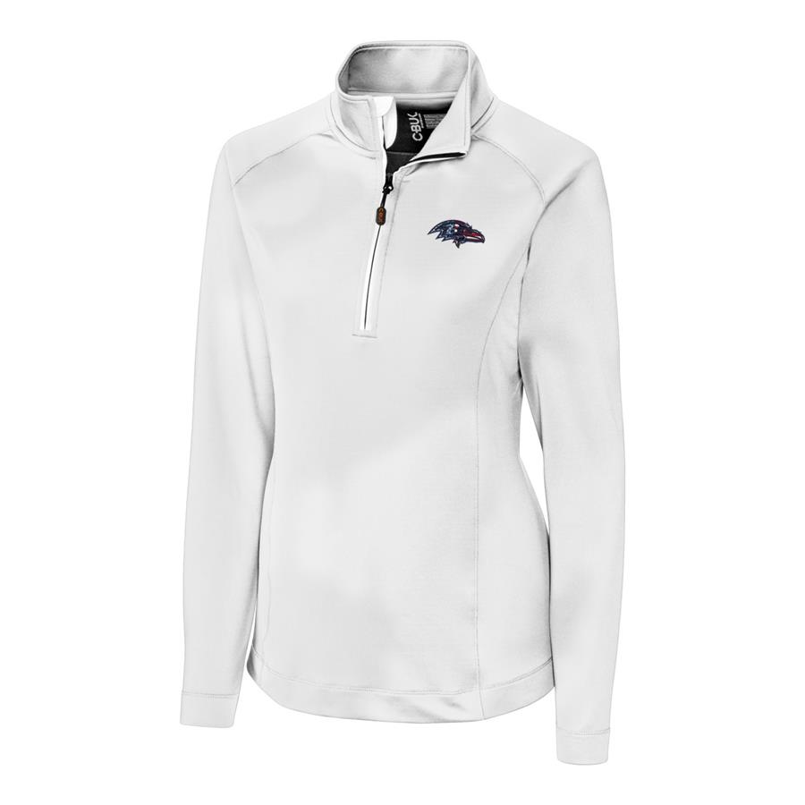 Baltimore Ravens Cutter & Buck Women's Americana Jackson Half-Zip Overknit Pullover Jacket - White
