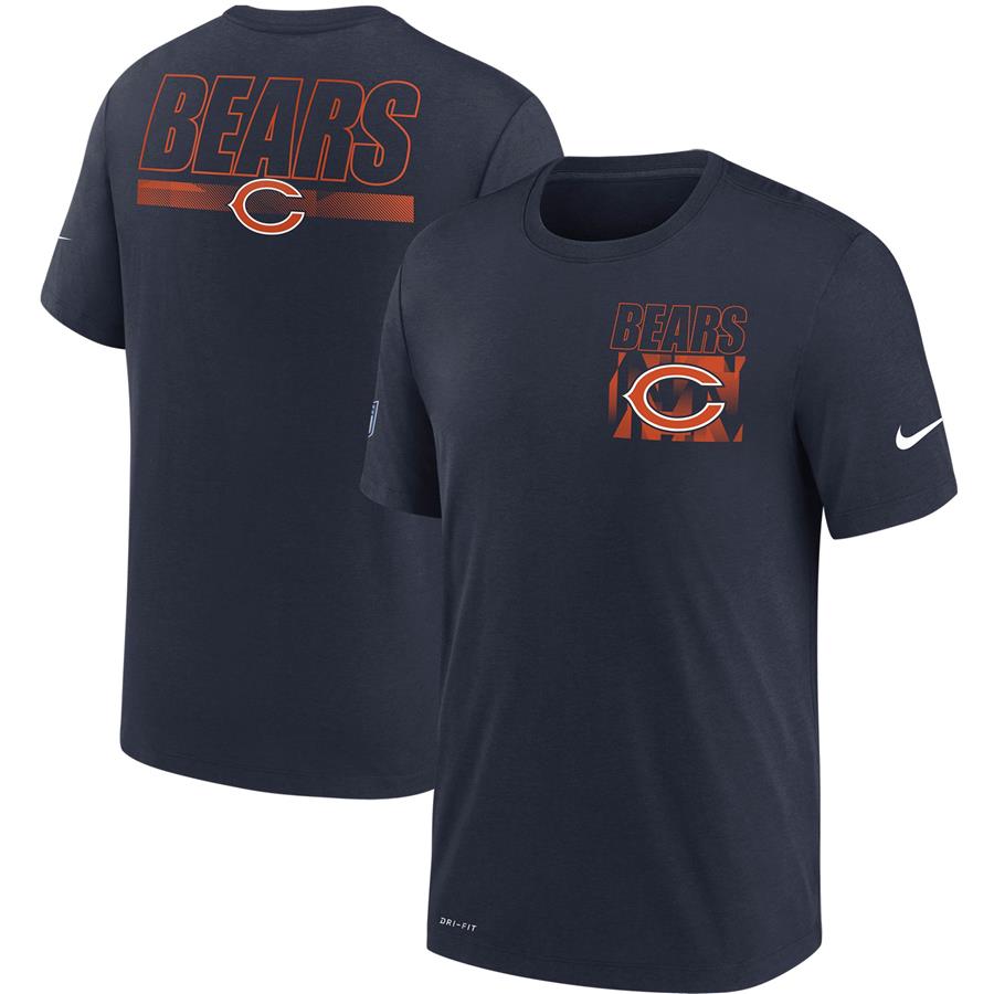 Chicago Bears Nike Sideline Facility Playbook Performance T-Shirt - Navy