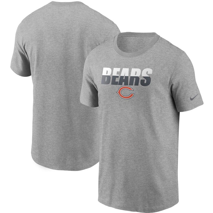 Chicago Bears Nike Split T-Shirt - Heathered Gray