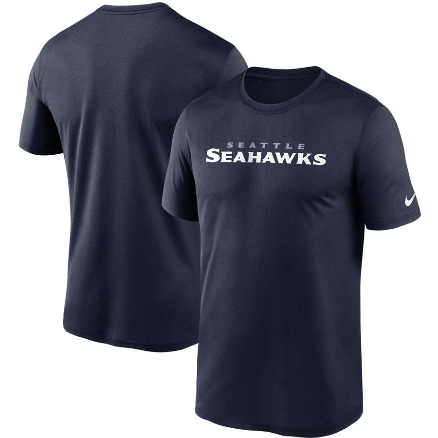 Seattle Seahawks Nike Wordmark Legend Performance T-Shirt - College Navy