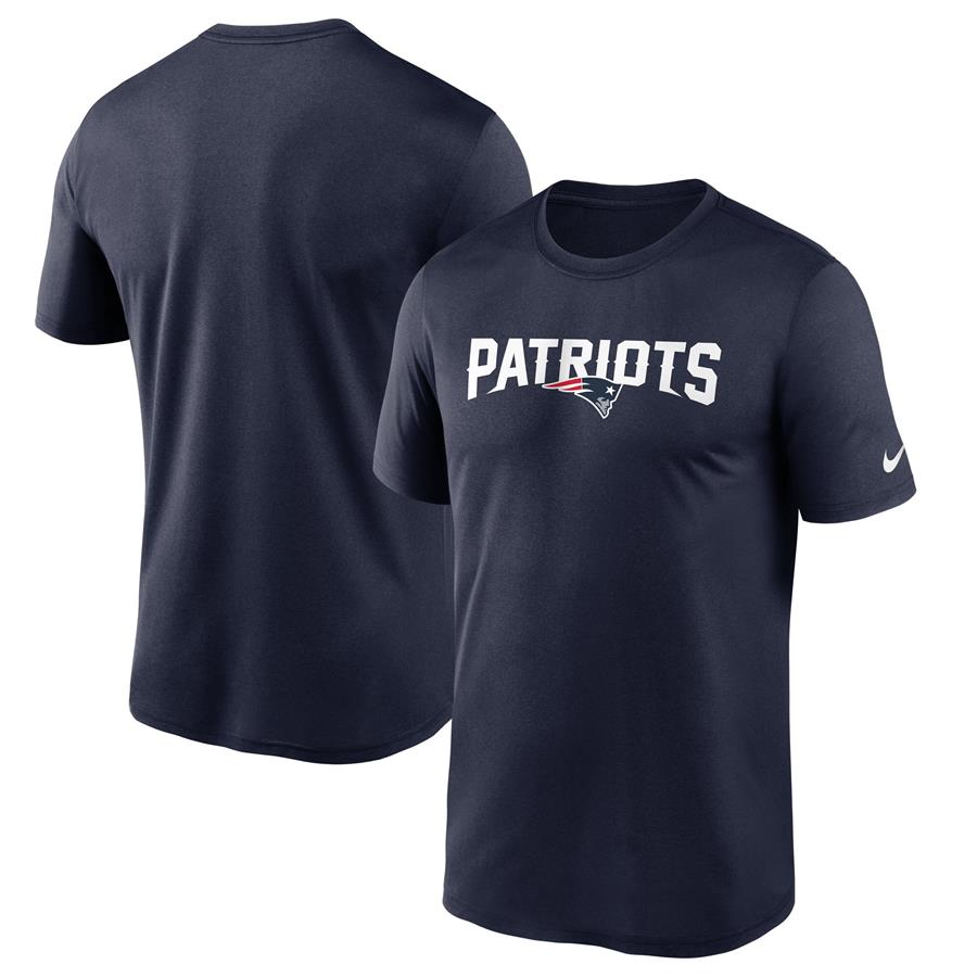New England Patriots Nike Wordmark Legend Performance T-Shirt - Navy