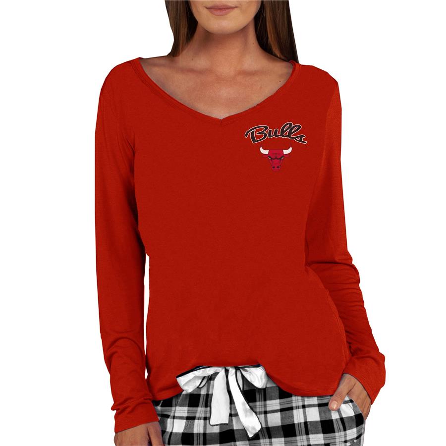 Chicago Bulls Concepts Sport Women's Marathon V-Neck Long Sleeve T-Shirt - Red