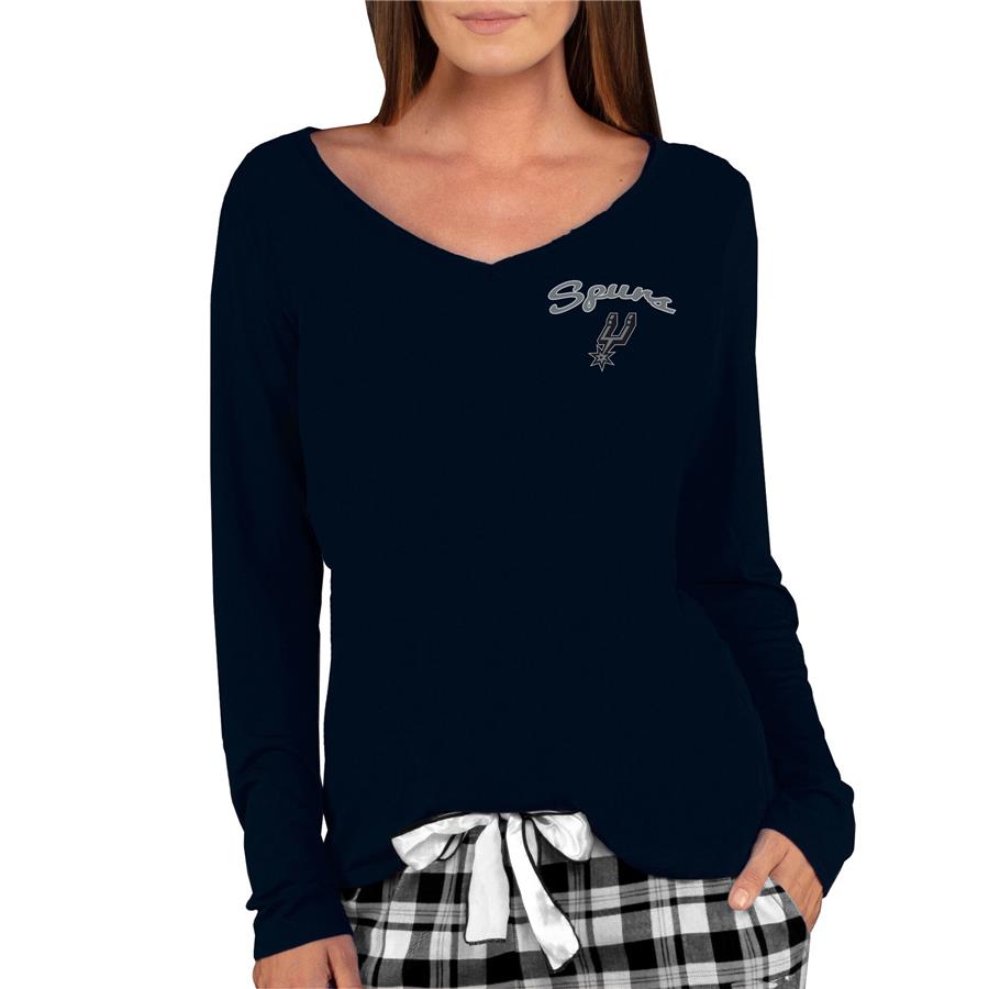 San Antonio Spurs Concepts Sport Women's Marathon V-Neck Long Sleeve T-Shirt - Black