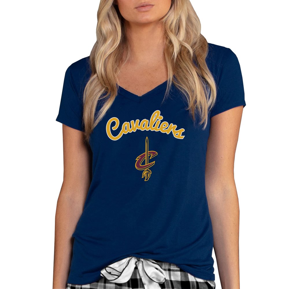 Cleveland Cavaliers Concepts Sport Women's Marathon V-Neck T-Shirt - Navy