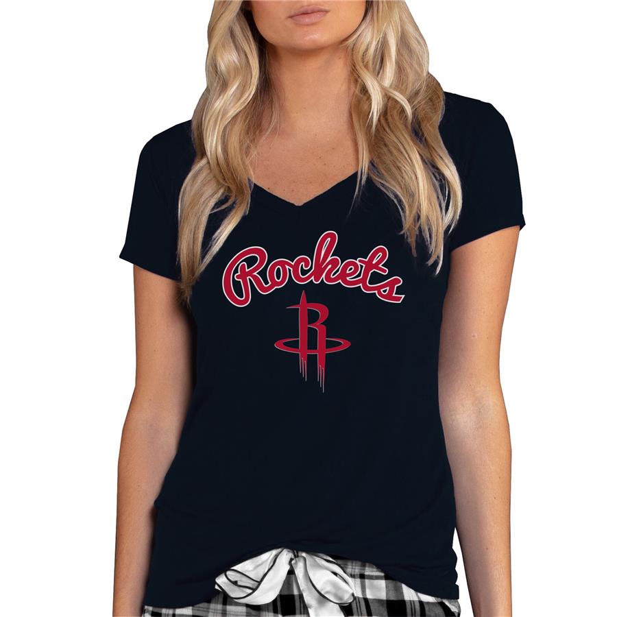 Houston Rockets Concepts Sport Women's Marathon V-Neck T-Shirt - Black