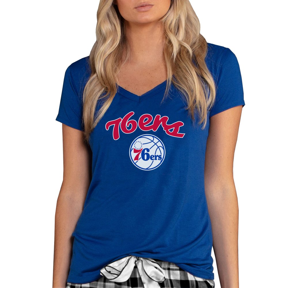 Philadelphia 76ers Concepts Sport Women's Marathon V-Neck T-Shirt - Royal