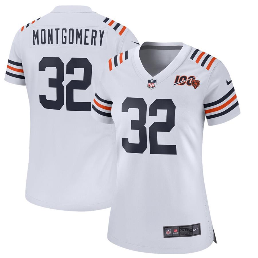 David Montgomery Chicago Bears Nike Women's 100th Season Alternate Classic Game Jersey - White