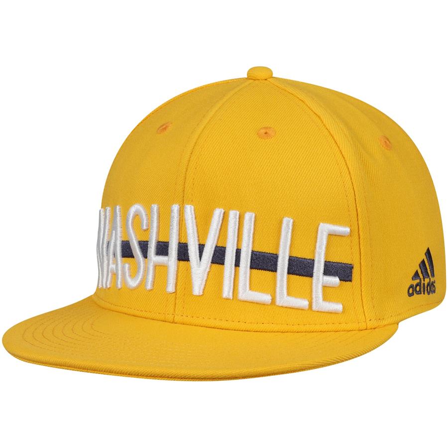 Nashville Predators adidas Culture Middle Bar Flex Hat - Gold