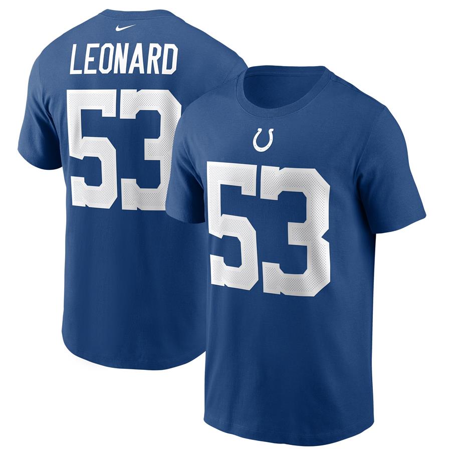 Darius Leonard Indianapolis Colts Nike Name & Number T-Shirt - Royal