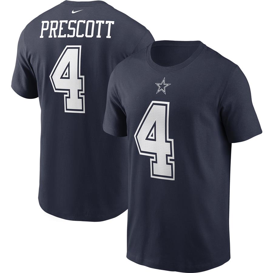 Dak Prescott Dallas Cowboys Nike Name & Number T-Shirt - Navy